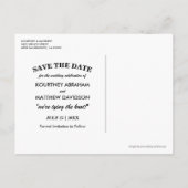 Tropische strandbestemming De datum opslaan Aankondigingskaart (Achterkant)