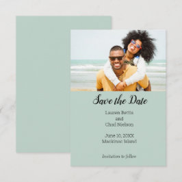 Tropische strandbestemming foto save the date kaart