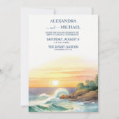 Tropische  strandbestemming huwelijk kaart (Voorkant)