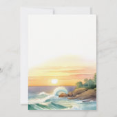 Tropische  strandbestemming huwelijk kaart (Achterkant)