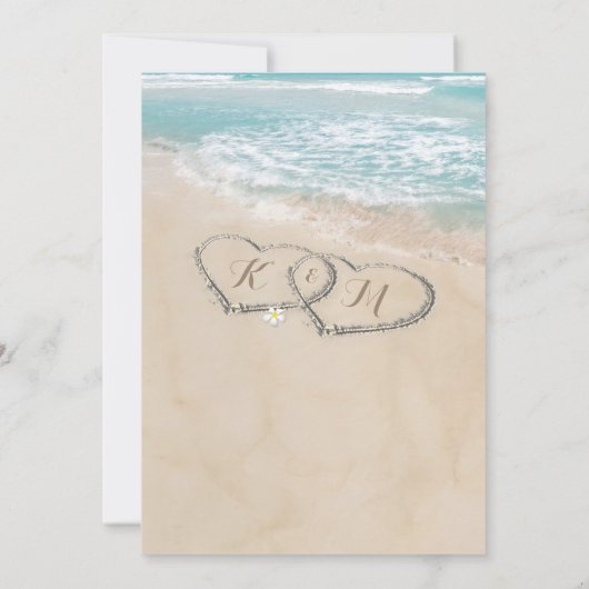 Tropische  strandbestemming huwelijk kaart (Achterkant)