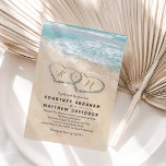 Tropische  strandbestemming huwelijk kaart<br><div class="desc">Maak een reis naar een exotische strandbestemming voor uw speciale gelegenheid met deze prachtige strandhuwelijksuitnodigingen. Met een prachtige achtergrond van een tropisch strandeiland en een zandstrand met twee harten in de kustlijn, bieden ze een romantische en onvergetelijke manier om uw gasten uit te nodigen om deel te nemen aan uw...</div>