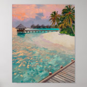 Tropische strandbestemming in het Poster van de Ma (Voorkant)