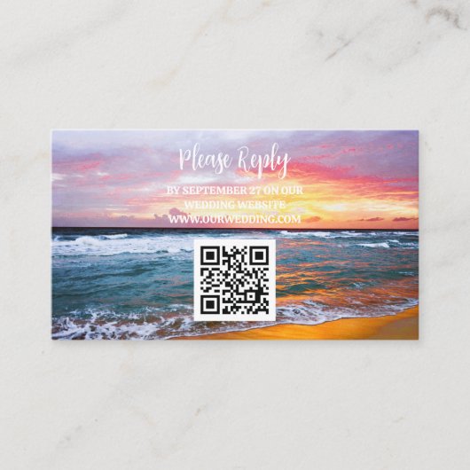 Tropische strandbestemming Kustbruiloft Informatiekaartje (Voorkant)