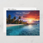Tropische strandbestemming Nieuw adres Briefkaart (Voorkant / Achterkant)
