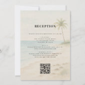 Tropische strandbestemming QR-code bruiloft Kaart (Achterkant)