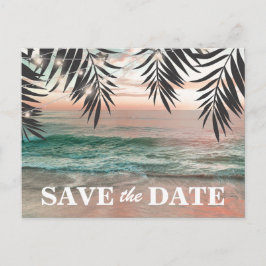 Tropische strandbestemming Save the Date Aankondigingskaart