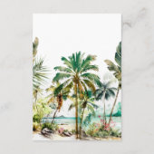 Tropische strandbestemming Trouwaccommodaties Informatiekaartje (Achterkant)