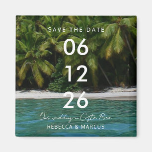 Tropische strandbestemming trouwdag Save the Date Magneet