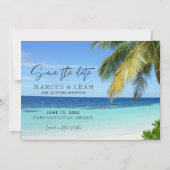 Tropische strandbestemming Trouwdatum opslaan Magnetische Uitnodiging (Voorkant)