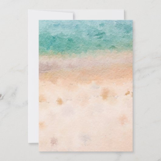 tropische strandbestemming trouwen kaart (Achterkant)