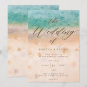 tropische strandbestemming trouwen kaart (Voorkant / Achterkant)