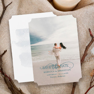 Tropische strandbestemming Trouwfoto Save The  Date