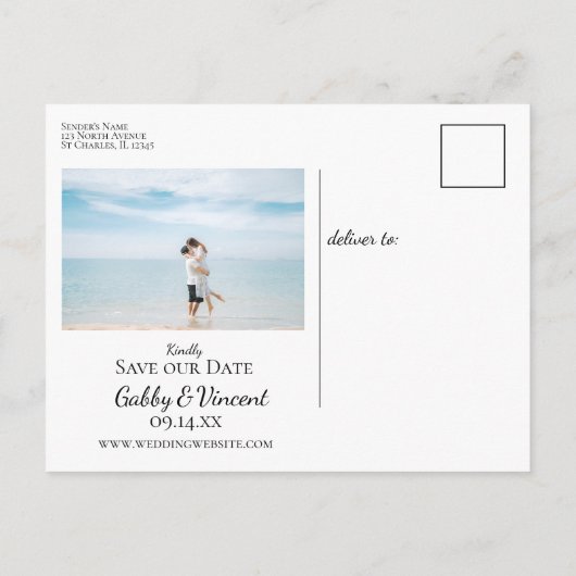 Tropische strandbestemming Weddenschap Opslaan dat Aankondigingskaart (Achterkant)