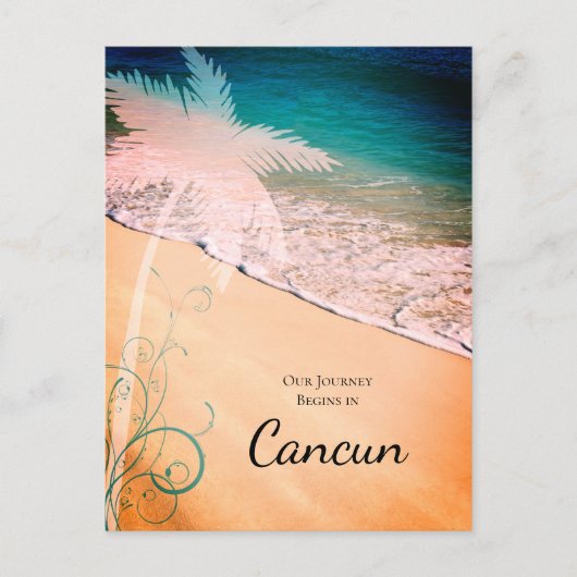 Tropische strandbestemming Weddenschap Opslaan dat Aankondigingskaart (Voorkant)