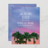 Tropische strandbestemming Weddenschap Opslaan dat Aankondigingskaart (Voorkant / Achterkant)