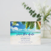 Tropische strandbestemming Weddenschap Opslaan dat Aankondigingskaart (Staand voorkant)