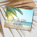 Tropische strandbestemming Weddenschap Opslaan dat Aankondigingskaart<br><div class="desc">Mooie,  budgetvriendelijke briefkaarten die perfect zijn voor je doelbruiloft in Punta Cana of een andere tropische locatie van je keuze. Voeg je trouwgegevens toe aan de voor- en achterkant van de kaart en stuur een e-mail naar familie en vrienden waarin ze vragen je trouwdatum te reserveren.</div>