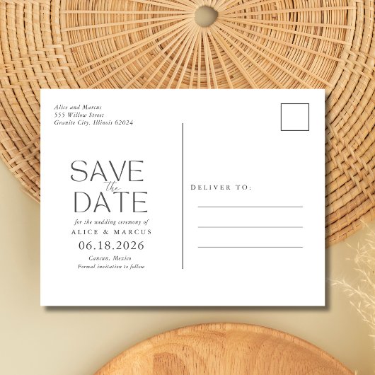 Tropische strandbestemming Weddenschap Opslaan dat Aankondigingskaart