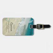 Tropische strandbestemming Weddenschap Opslaan dat Bagagelabel (Voorkant horizontaal)