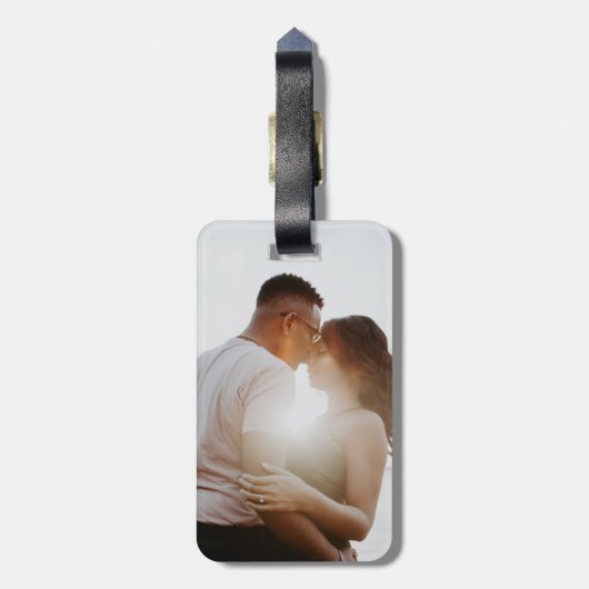 Tropische strandbestemming Weddenschap Opslaan dat Bagagelabel (Achterkant verticaal)