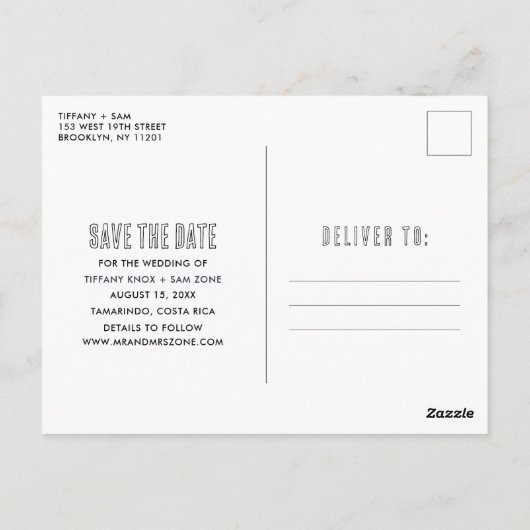 Tropische strandbestemming Weddenschap Opslaan dat Briefkaart (Achterkant)