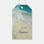 Tropische strandbestemming Weddenschap Opslaan dat Cadeaulabel (Voorkant)