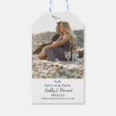 Tropische strandbestemming Weddenschap Opslaan dat Cadeaulabel (Achterkant)