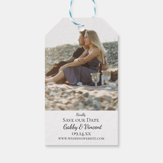 Tropische strandbestemming Weddenschap Opslaan dat Cadeaulabel (Achterkant)
