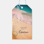 Tropische strandbestemming Weddenschap Opslaan dat Cadeaulabel (Voorkant)