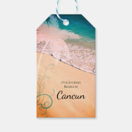 Tropische strandbestemming Weddenschap Opslaan dat Cadeaulabel