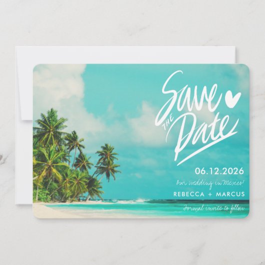 Tropische strandbestemming Weddenschap Opslaan dat Kaart (Voorkant)
