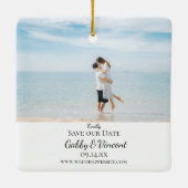 Tropische strandbestemming Weddenschap Opslaan dat Keramisch Ornament (Achterkant)