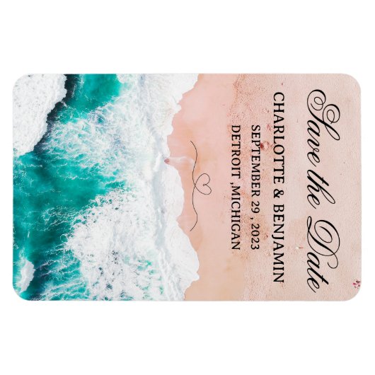 Tropische strandbestemming Weddenschap Opslaan dat Magneet (Horizontaal)