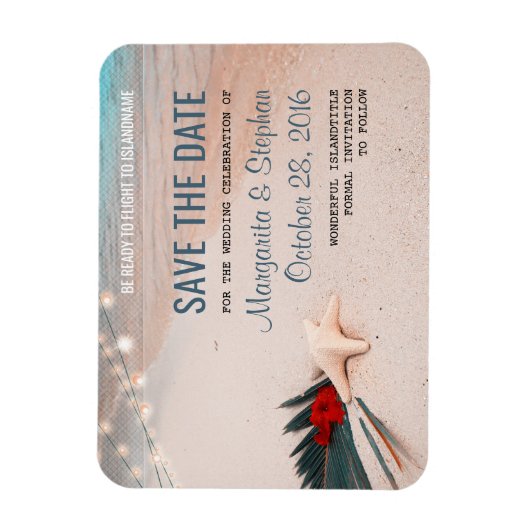 Tropische strandbestemming Weddenschap Opslaan dat Magneet (Verticaal)