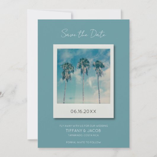 Tropische strandbestemming Weddenschap Opslaan dat Save The Date (Voorkant)