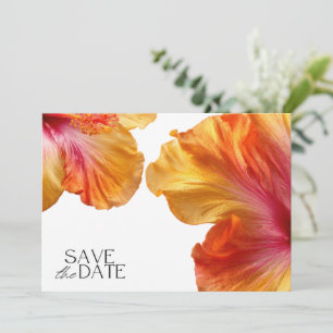 Tropische strandbruiloft foto save the date