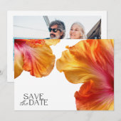 Tropische strandbruiloft foto save the date (Voorkant / Achterkant)