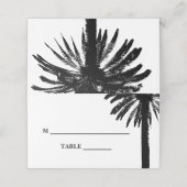 Tropische strandbruiloft palmboom bladeren silhoue plaatskaartje (Buitenkant ongevouwen)