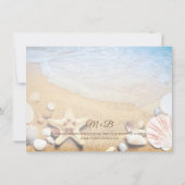 Tropische strandbruiloft zeester save the date kaa (Achterkant)