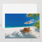 Tropische stranden | Lounge Chairs Beach, Bora Bor Bedankkaart (Voorkant / Achterkant)