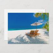 Tropische stranden | Lounge Chairs Beach, Bora Bor Briefkaart (Voorkant / Achterkant)