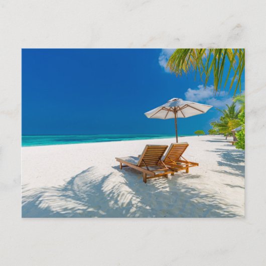Tropische stranden | Lounge Chairs Beach, Bora Bor Briefkaart (Voorkant)