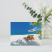 Tropische stranden | Lounge Chairs Beach, Bora Bor Briefkaart (Staand voorkant)
