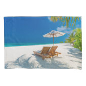 Tropische stranden | Lounge Chairs Beach, Bora Bor Kussensloop (Voorkant)