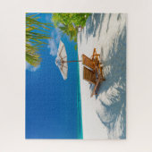 Tropische stranden | Lounge Chairs Beach, Bora Bor Legpuzzel (Verticaal)