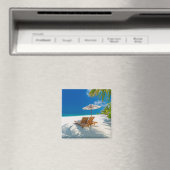 Tropische stranden | Lounge Chairs Beach, Bora Bor Magneet (Insitu (Vaatwasser))