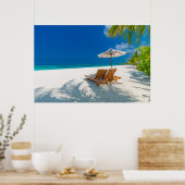 Tropische stranden | Lounge Chairs Beach, Bora Bor Poster (Keuken)