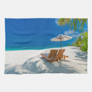 Tropische stranden   Lounge Chairs Beach, Bora Bor Theedoek
