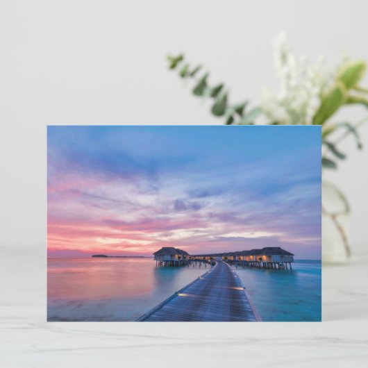 Tropische stranden | Maldiven Bungalows Bedankkaart (Staand voorkant)